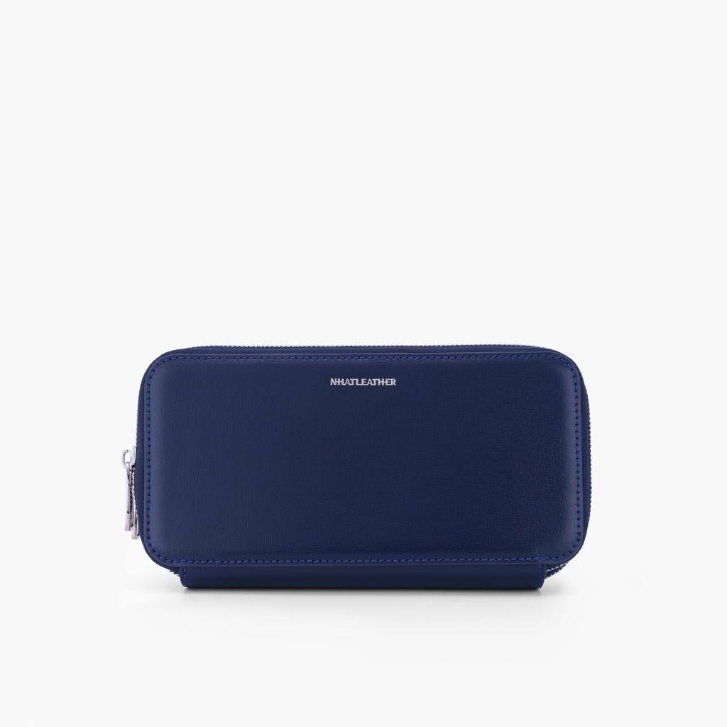 Túi da cầm tay 2 ngăn NHATLEATHER - Bóp cầm tay dáng dài - Clutch cầm tay da Rugato cao cấp - NVB-073