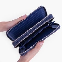Túi da cầm tay 2 ngăn NHATLEATHER - Bóp cầm tay dáng dài - Clutch cầm tay da Rugato cao cấp - NVB-073