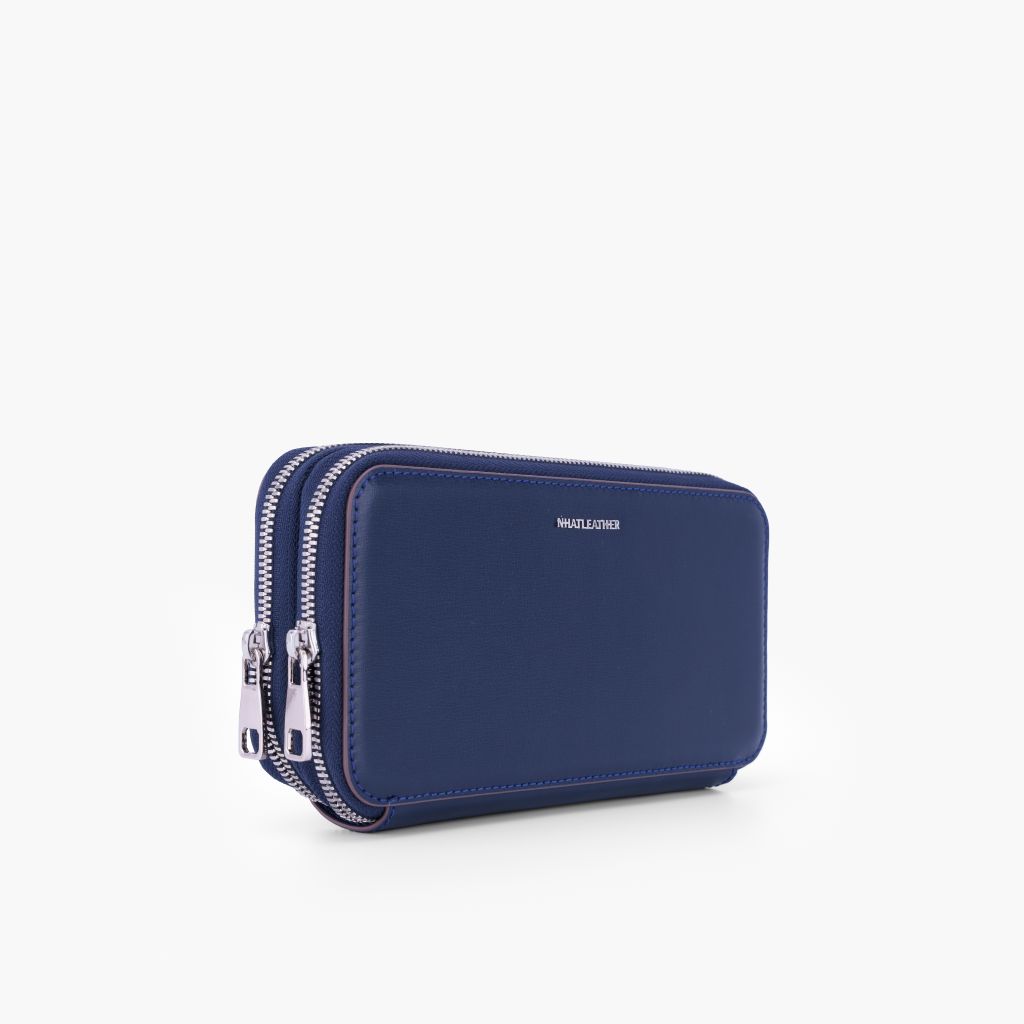 Túi da cầm tay 2 ngăn NHATLEATHER - Bóp cầm tay dáng dài - Clutch cầm tay da Rugato cao cấp - NVB-073