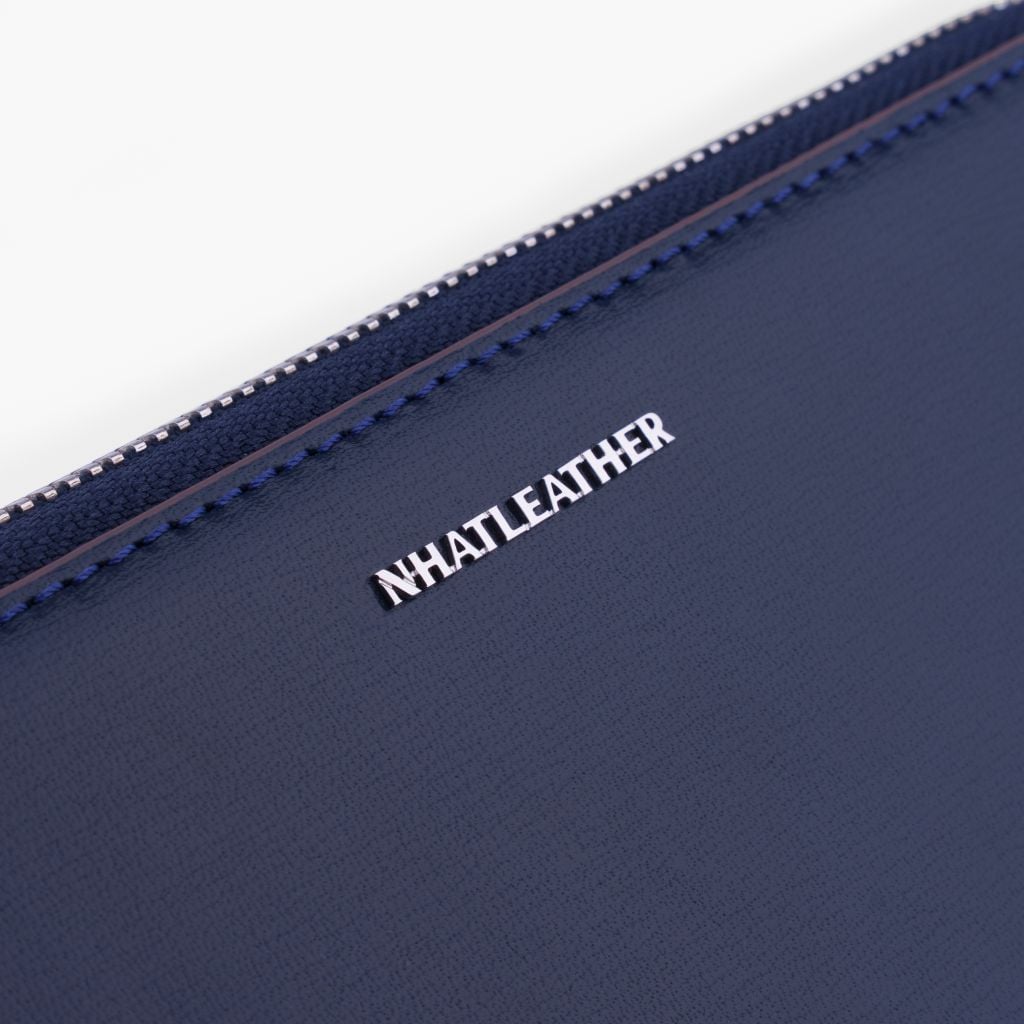 Túi da cầm tay 2 ngăn NHATLEATHER - Bóp cầm tay dáng dài - Clutch cầm tay da Rugato cao cấp - NVB-073