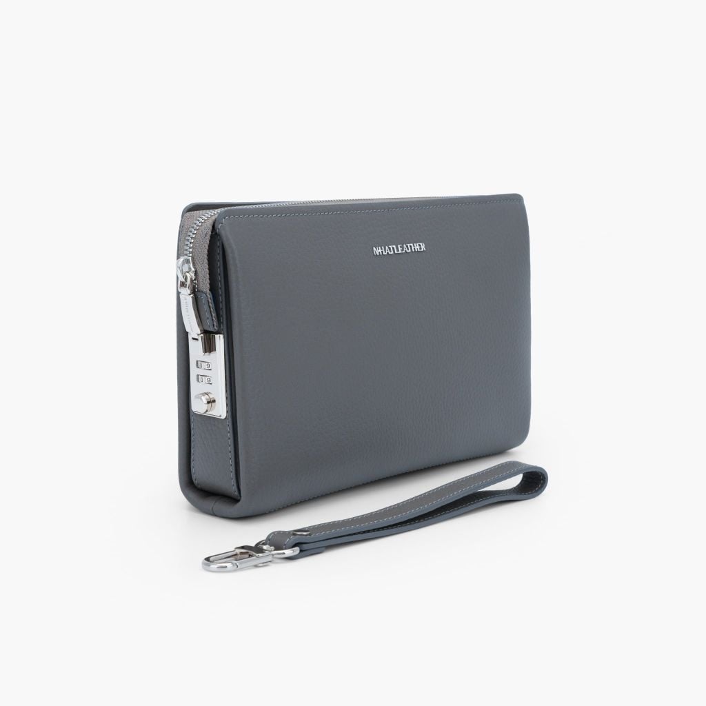 Túi da cầm tay NHATLEATHER - Clutch cầm tay -Bóp tay doanh nhân khoá số bảo mật - NVB-084