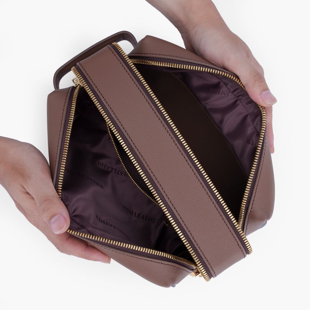 Túi da cầm tay khoá số bảo mật NHATLEATHER - Túi clutch da - NVB-087