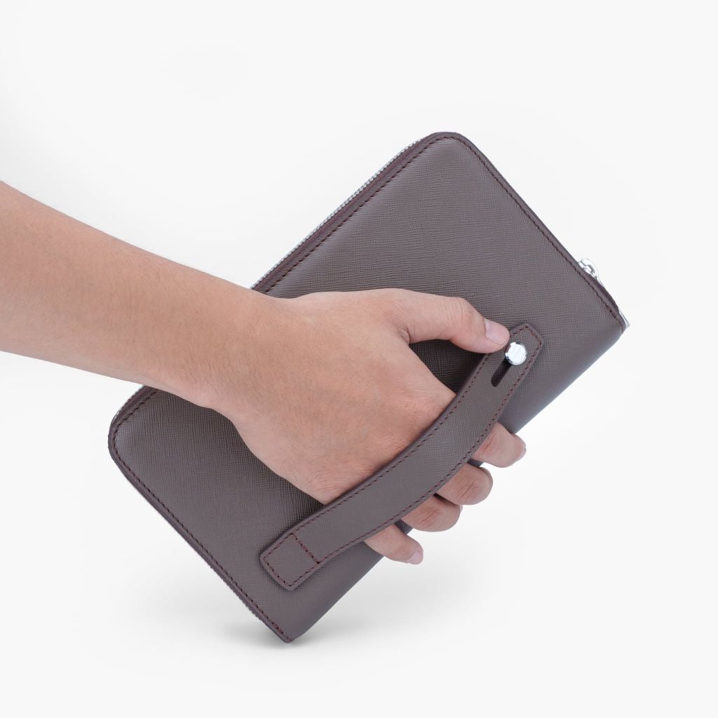 Bóp cầm tay đa năng NHATLEATHER - Ví cầm tay da bò thật - Clutch da cầm tay - NVB-091
