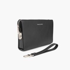 Túi cầm tay da nam khóa số bảo mật dáng chữ nhật, clutch cầm tay nam đa ngăn khóa kéo OOK da Mill phối Nappa - NVB-095