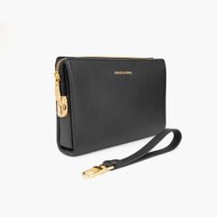Túi cầm tay da nam khóa số bảo mật dáng chữ nhật, clutch cầm tay nam đa ngăn khóa kéo OOK da Mill phối Nappa - NVB-095