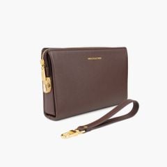 Túi cầm tay da nam khóa số bảo mật dáng chữ nhật, clutch cầm tay nam đa ngăn khóa kéo OOK da Mill phối Nappa - NVB-095