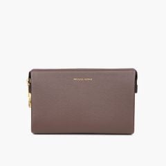 Túi cầm tay da nam khóa số bảo mật dáng chữ nhật, clutch cầm tay nam đa ngăn khóa kéo OOK da Mill phối Nappa - NVB-095