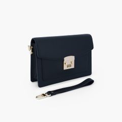 Túi cầm tay nam khóa số bảo mật dáng phong thư phong cách doanh nhân, clutch cầm tay da bò Saffiano, Taiga - NVB-101
