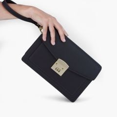 Túi cầm tay nam khóa số bảo mật dáng phong thư phong cách doanh nhân, clutch cầm tay da bò Saffiano, Taiga - NVB-101
