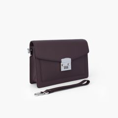 Túi cầm tay nam khóa số bảo mật dáng phong thư phong cách doanh nhân, clutch cầm tay da bò Saffiano, Taiga - NVB-101