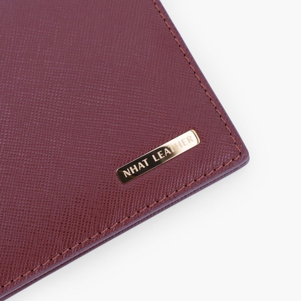 Ví da nam gập đôi da bò Saffiano Matrotto NHATLEATHER - Ví da nam dáng truyền thống cao cấp - NVN-073