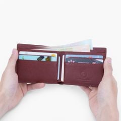 Ví da nam gập đôi da bò Saffiano Matrotto NHATLEATHER - Ví da nam dáng truyền thống cao cấp - NVN-073