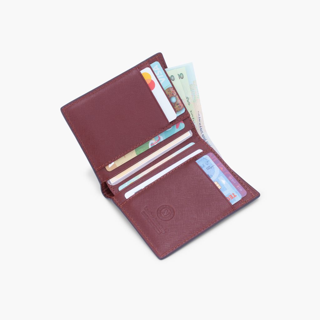 Ví da nam gập đôi da bò Saffiano Matrotto NHATLEATHER - Ví da nam dáng truyền thống cao cấp - NVN-075