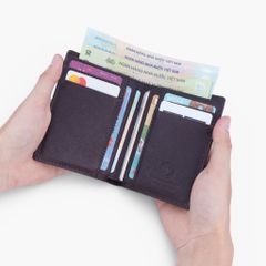 Ví da nam gập đôi da bò Saffiano Matrotto NHATLEATHER - Ví da nam dáng truyền thống cao cấp - NVN-075