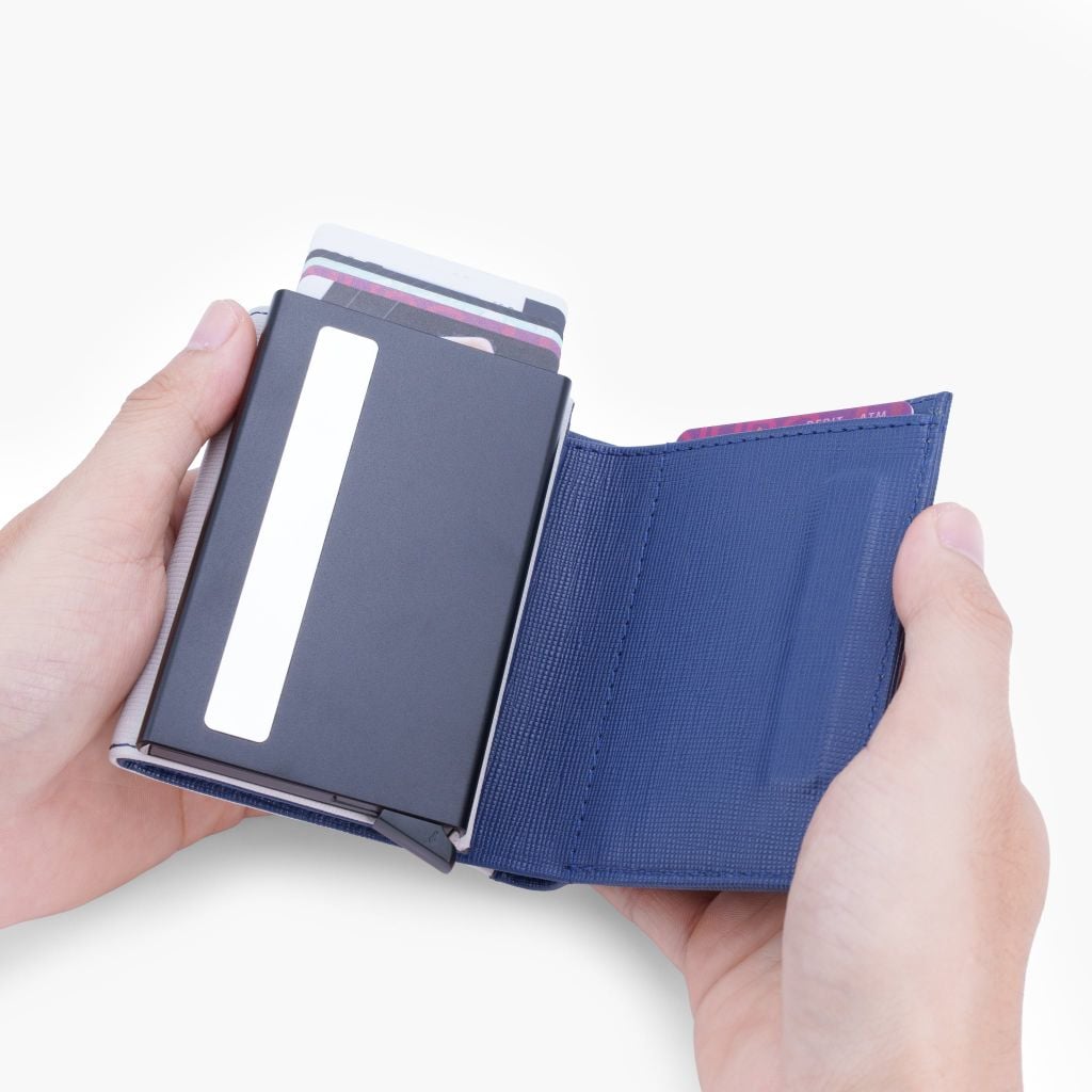 Ví da đựng thẻ NHATLEATHER - Ví hộp thẻ dáng đứng gập ba - NVN-088