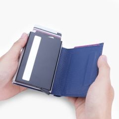 Ví da đựng thẻ NHATLEATHER - Ví hộp thẻ dáng đứng gập ba - NVN-088
