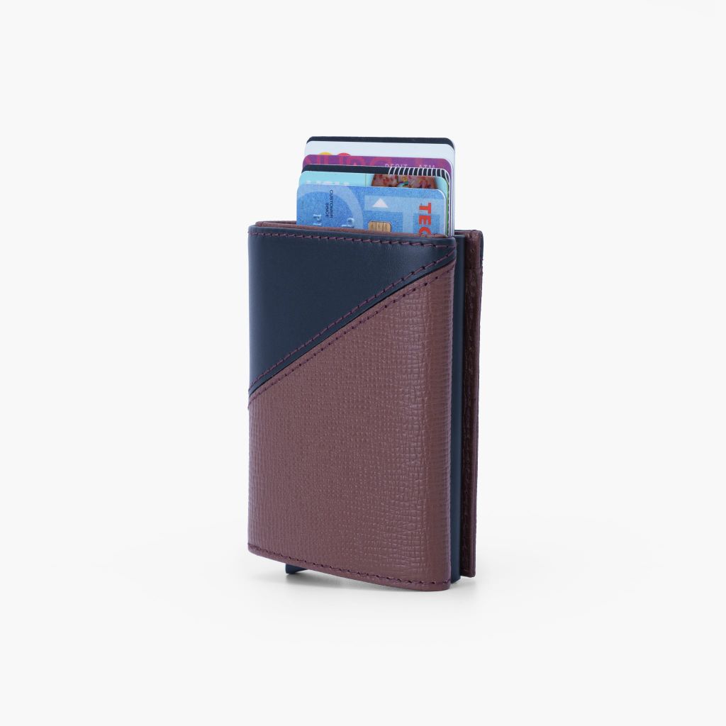 Ví da đựng thẻ NHATLEATHER - Ví hộp thẻ dáng đứng gập đôi - NVN-089
