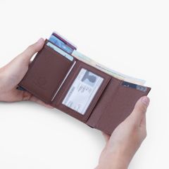 Ví da đựng thẻ NHATLEATHER - Ví hộp thẻ dáng đứng gập đôi - NVN-089