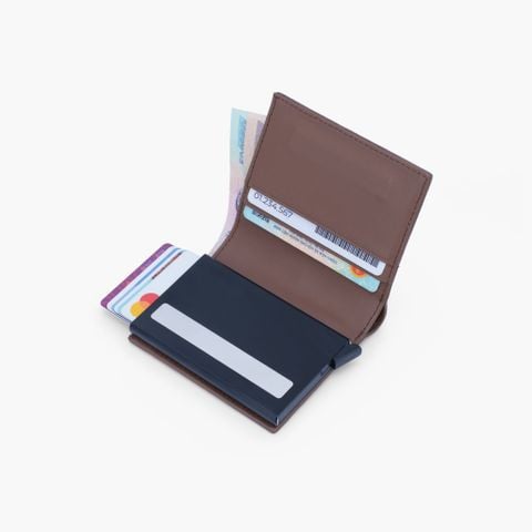 Ví da đựng thẻ NHATLEATHER - Ví hộp thẻ dáng đứng gập đôi - NVN-092