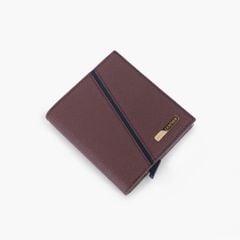 Ví da mini hộp thẻ dáng đứng gập đôi phối sọc chéo có công nghệ bảo mật RFID NVN-092