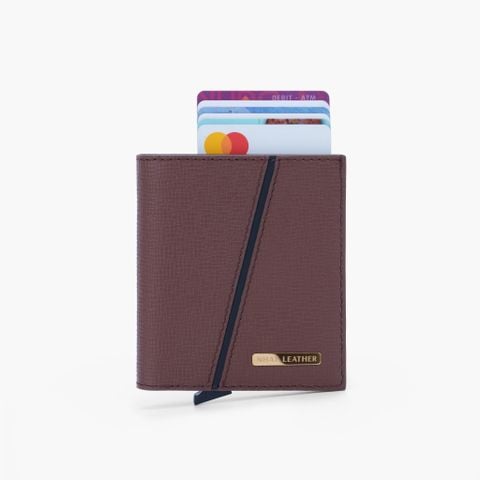 Ví da đựng thẻ NHATLEATHER - Ví hộp thẻ dáng đứng gập đôi - NVN-092