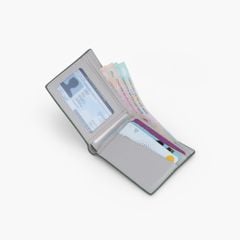 Ví nam dáng ngang gập đôi truyền thống da bò Nappa, Mill thiết kế tinh gọn NVN-110