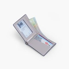 Ví nam dáng ngang gập đôi truyền thống da bò Nappa, Mill thiết kế tinh gọn NVN-110