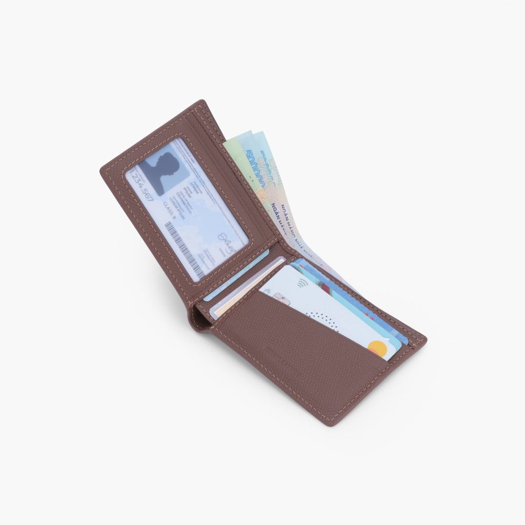 Ví da nam dáng truyền thống - Ví gập đổi mỏng gọn tối giản - NVN-101