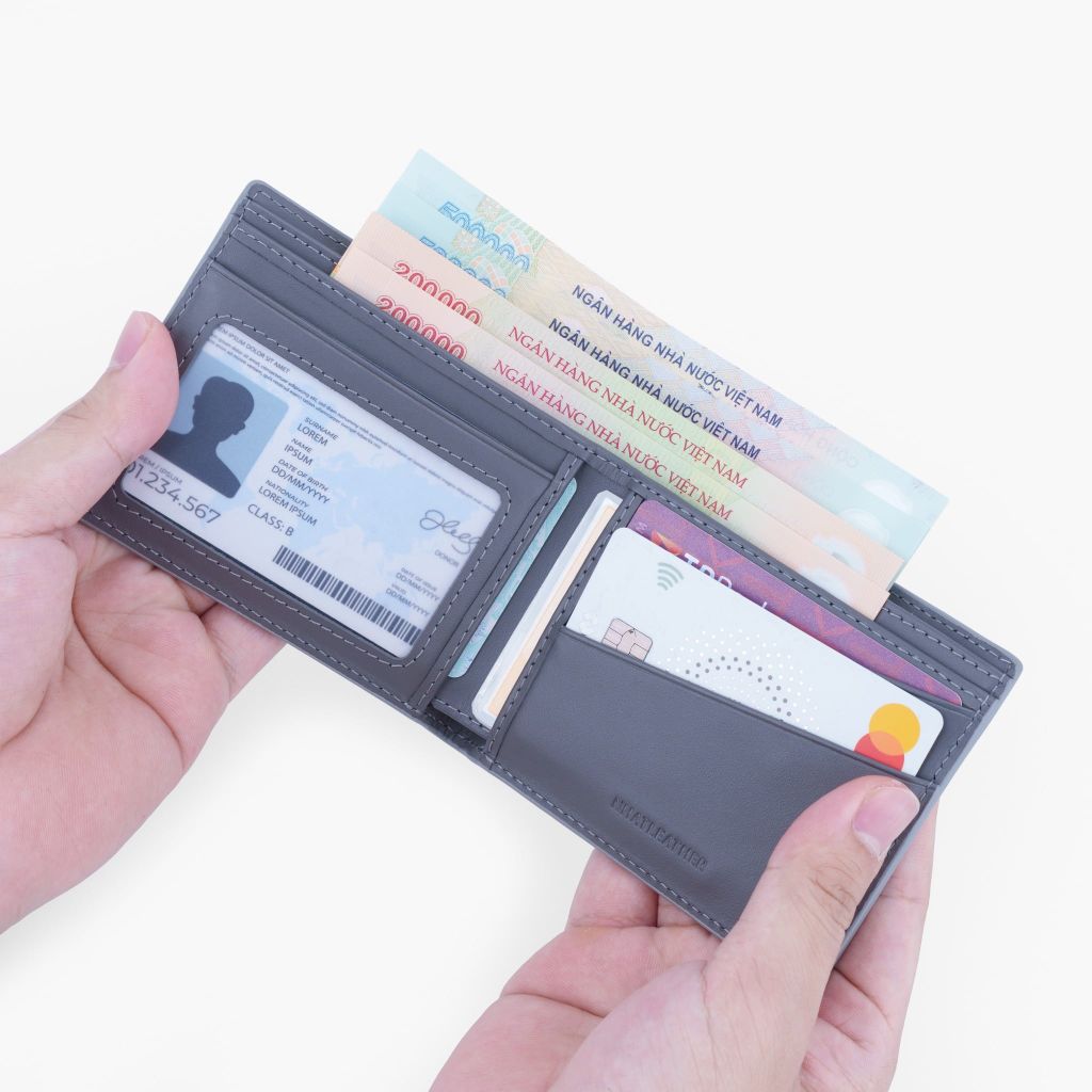 Ví da nam dáng truyền thống - Ví gập đổi mỏng gọn tối giản - NVN-101