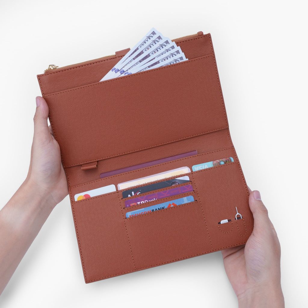 Ví da dáng ngang - Ví cầm tay - Ví đựng hộ chiếu passport - NVN-102
