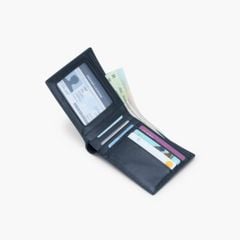Ví nam dáng ngang gập đôi truyền thống da bò Nappa, Mill, Epsom, Saffiano có ngăn khóa kéo NVN-107