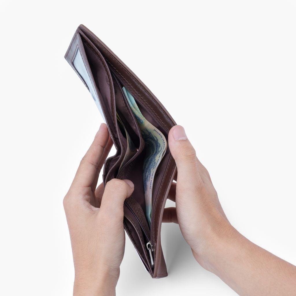 Ví da nam có khoá kéo NHATLEATHER - Ví da bò nam gập đôi truyền thống - NVN-107
