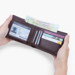Ví da nam có khoá kéo NHATLEATHER - Ví da bò nam gập đôi truyền thống - NVN-107