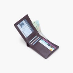 Ví nam dáng ngang gập đôi truyền thống da bò Nappa, Mill, Epsom, Saffiano có ngăn khóa kéo NVN-107