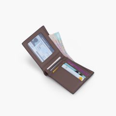 Ví nam dáng ngang gập đôi truyền thống da bò Nappa có khóa kéo NVN-108