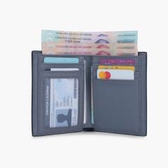 Ví nam dáng đứng gập đôi da bò Nappa phối màu thanh lịch, hiện đại NVN-109