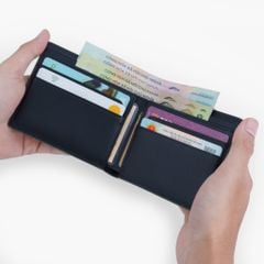 Ví nam da bò Saffiano phối Nappa dáng ngang truyền thống NVN-119