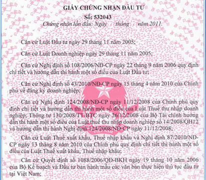  Điều chỉnh dự án đầu tư 