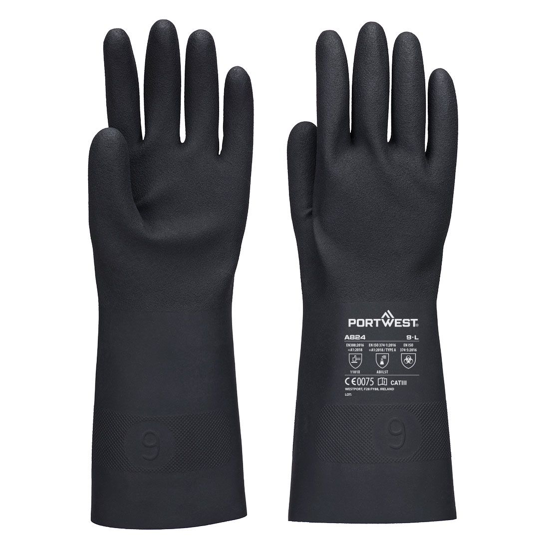  Găng tay chống hóa chất Butyl dài 350 mm Portwest A824 