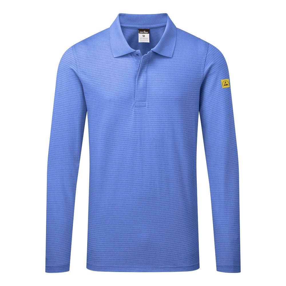  Áo polo dài tay chống tĩnh điện Portwest AS23 Anti-Static ESD Polo Shirt L/S 