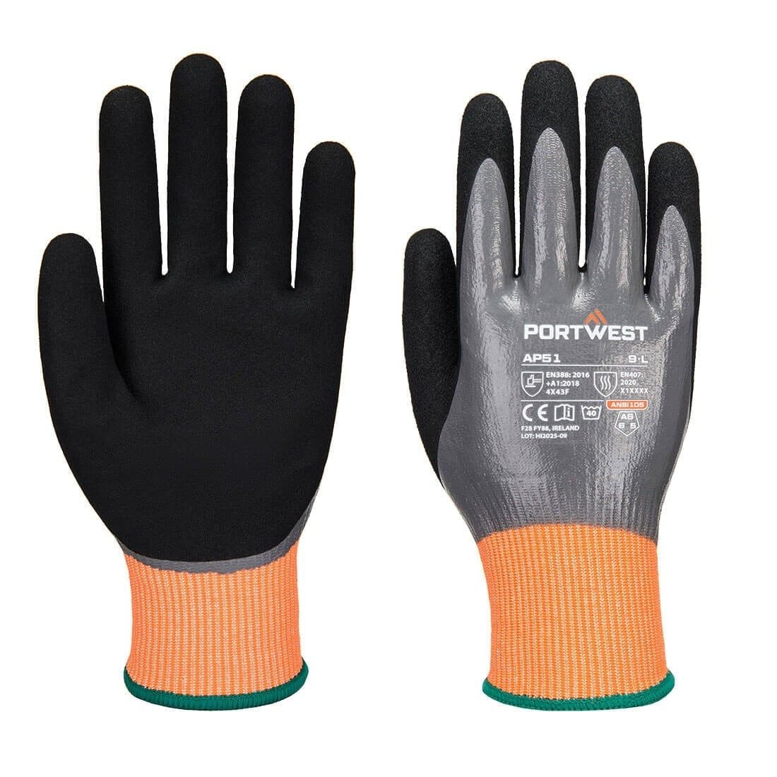  Găng tay chống cắt Portwest AP51 Cut F15 Nitrile Aqua Glove 