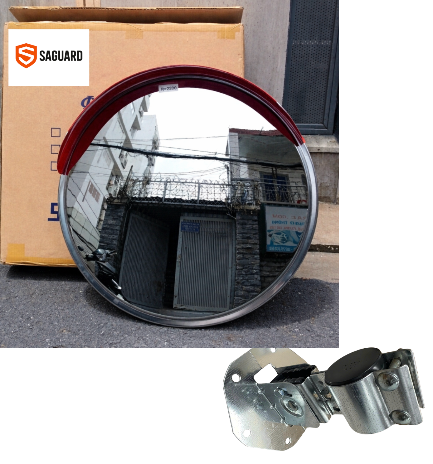  Gương cầu lồi inox 304 đế thép D600 