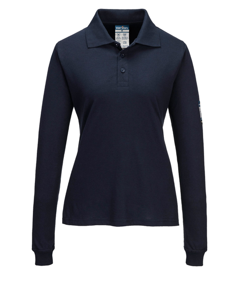  Áo polo nữ dài tay chống cháy Portwest FR758 Modaflame Knit FR Women's Long Sleeve Polo Shirt 
