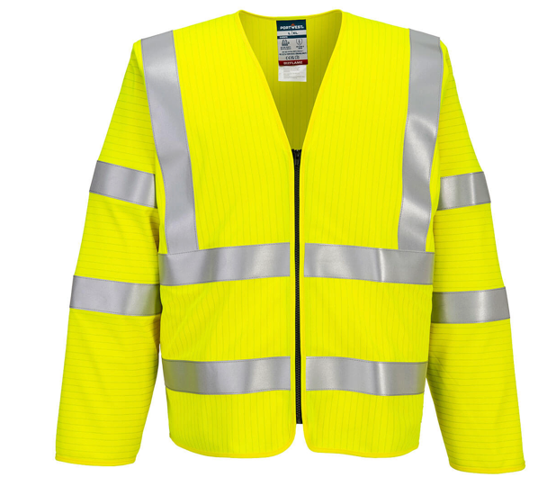  Áo phản quang tay dài chống cháy Portwest FR616 Bizflame Hi-Vis FR Long Sleeve Zip Vest 