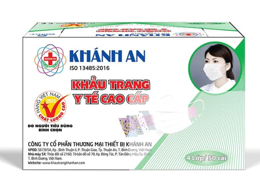  Khẩu Trang Y Tế 4 Lớp Cao Cấp Khánh An KA-MED-4L-50P – PPE 