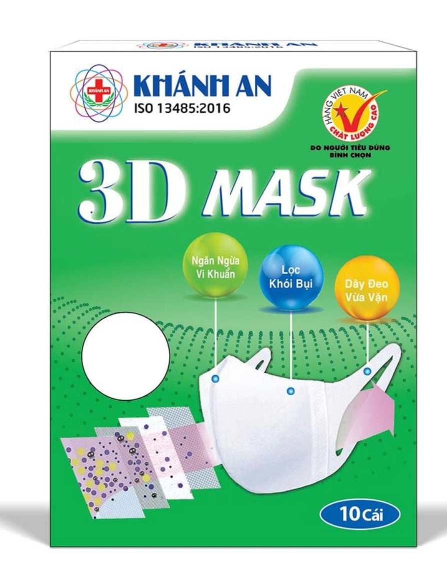  Khẩu Trang 3D Mask Khánh An KA-PRE-3D-10P Màu Trắng – PPE 