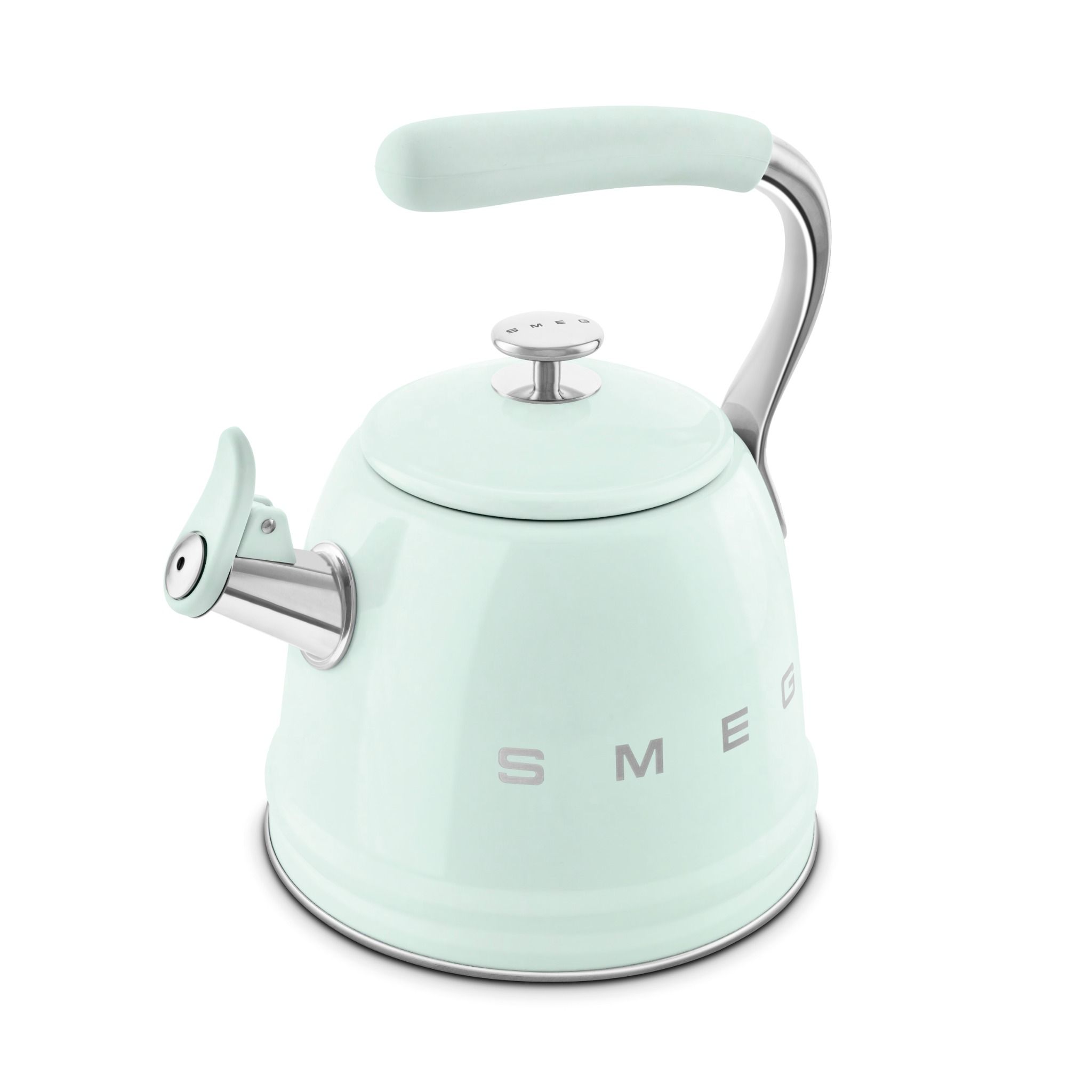 Ấm đun nước thổi sáo màu xanh lá pastel hiệu Smeg, Model WKF01PG 
