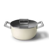  Nồi chống dính 24cm có nắp màu kem hiệu Smeg, Model CSF2412CRM 