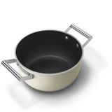  Nồi chống dính 24cm có nắp màu kem hiệu Smeg, Model CSF2412CRM 