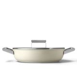  Chảo sâu lòng chống dính 28cm có nắp màu kem hiệu Smeg, Model DPF2812CRM 